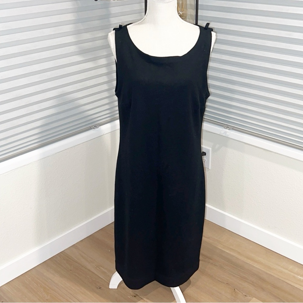 TORY BURCH Elegant Black Sleeveless Dress Wool Dress